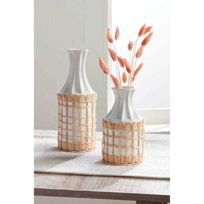 Rattan Wrapped Vase