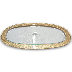 Oval Tray 8x16 Gold Band