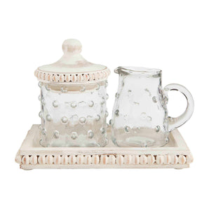 Hobnail Cream and Sugar Set