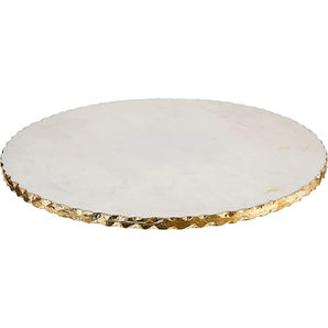 Gold Edge Round Marble Board