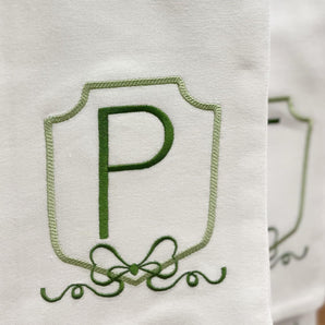 Green Bow Initial Towel