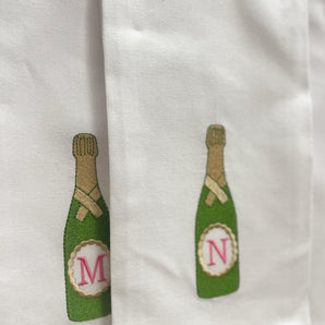 Champagne Bottle Initial Towel