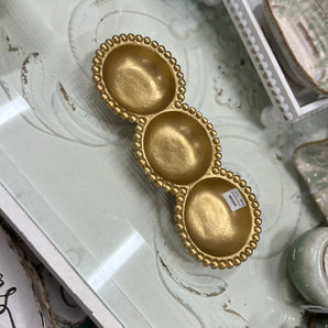 Gold Beaded 3 Section Dish