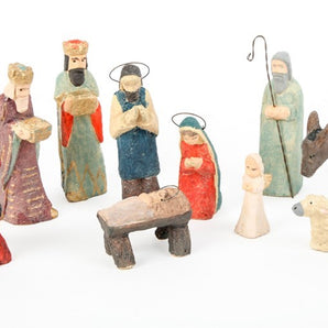 Set of 10 Paper Pulp Nativity