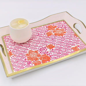 Pink/Orange Wood Tray