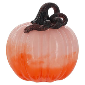 Ombre Pink and Orange Small Glass Pumpkin