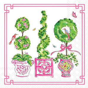 Pink Topiaries Cocktail  Napkin