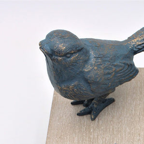 Cast Iron Blue Bird with Gold Wash