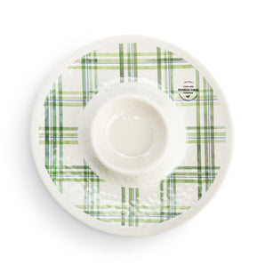 Green Plaid Melamine Chip & Dip