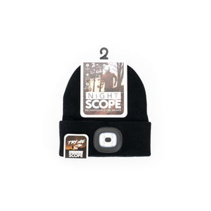Night Scope Black Rechargeable LED Beanie