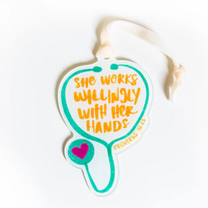 Works Willingly Stethoscope Acrylic Ornament