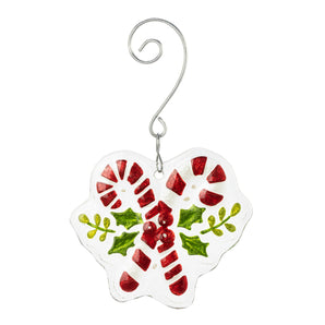 Candy Canes Glass Ornament