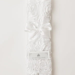 Rosettes White Cake Knife - Wedding, or Keepsake cake knife