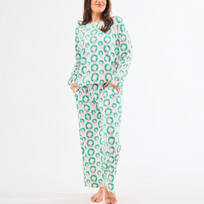 Annie Rosy Wreath Pants Set