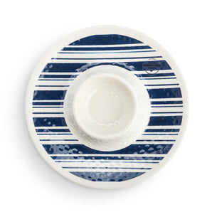 Indigo Stripe Melamine Chip & Dip