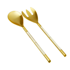 Salad Servers with White Handle