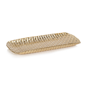 Braided Rectangular Glass Tray