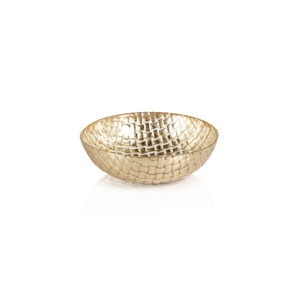 Braided Gold Glass Bowl