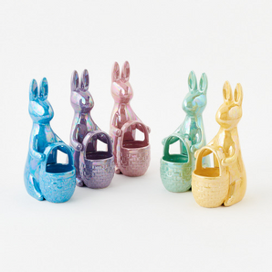 Iridescent Standing Bunny with Basket