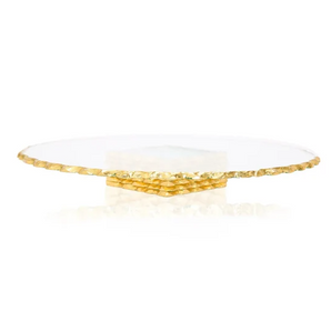 Stacked Glass Cake Stand with Gold Edge