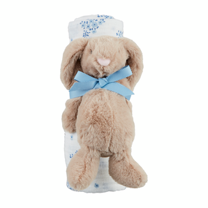 Blue Floral Swaddle Rattle