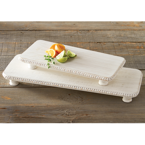 White Beaded Serving Board