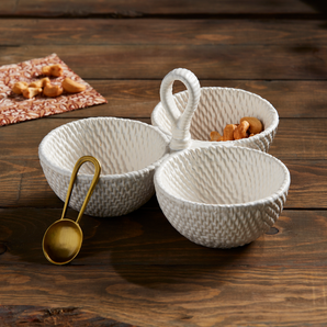 Woven Ceramic Triple Tidbit