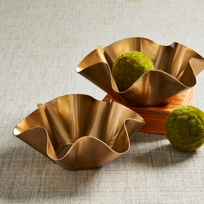 Gold Brass Ruffle Bowls