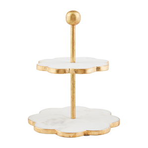 Scallop Gold Marble Tier Stand