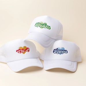 Greek Heart White Trucker Hat