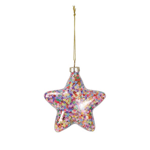 Pink Sequin Star Ornament