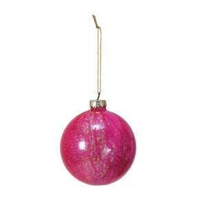 Pink Glitter Ball Ornament