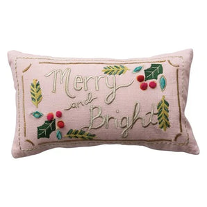 Merry and Bright Pink Pillow