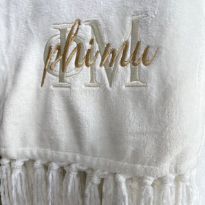 Greek Embroidered Plush Throws