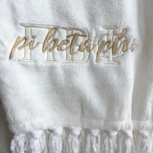 Greek Embroidered Plush Throws